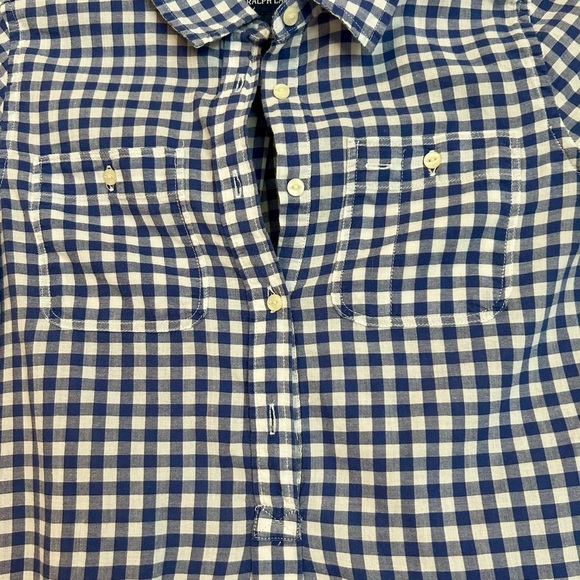 Boys Polo Ralph Lauren Blue Gingham Shirt - Picture 4 of 7